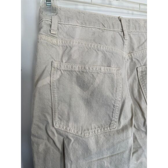 VTG Zara High Waist Wide Leg Cream Color Wave Pattern Leg Jeans Size EU40, US 8 - Picture 7 of 8